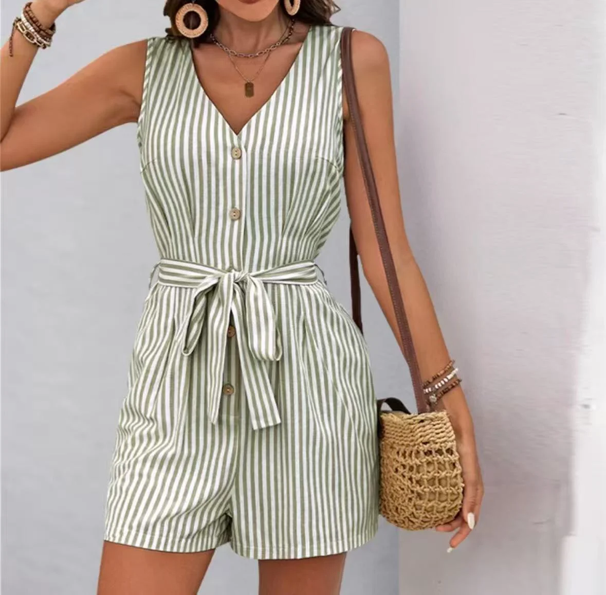 Combinaison Short Rayée