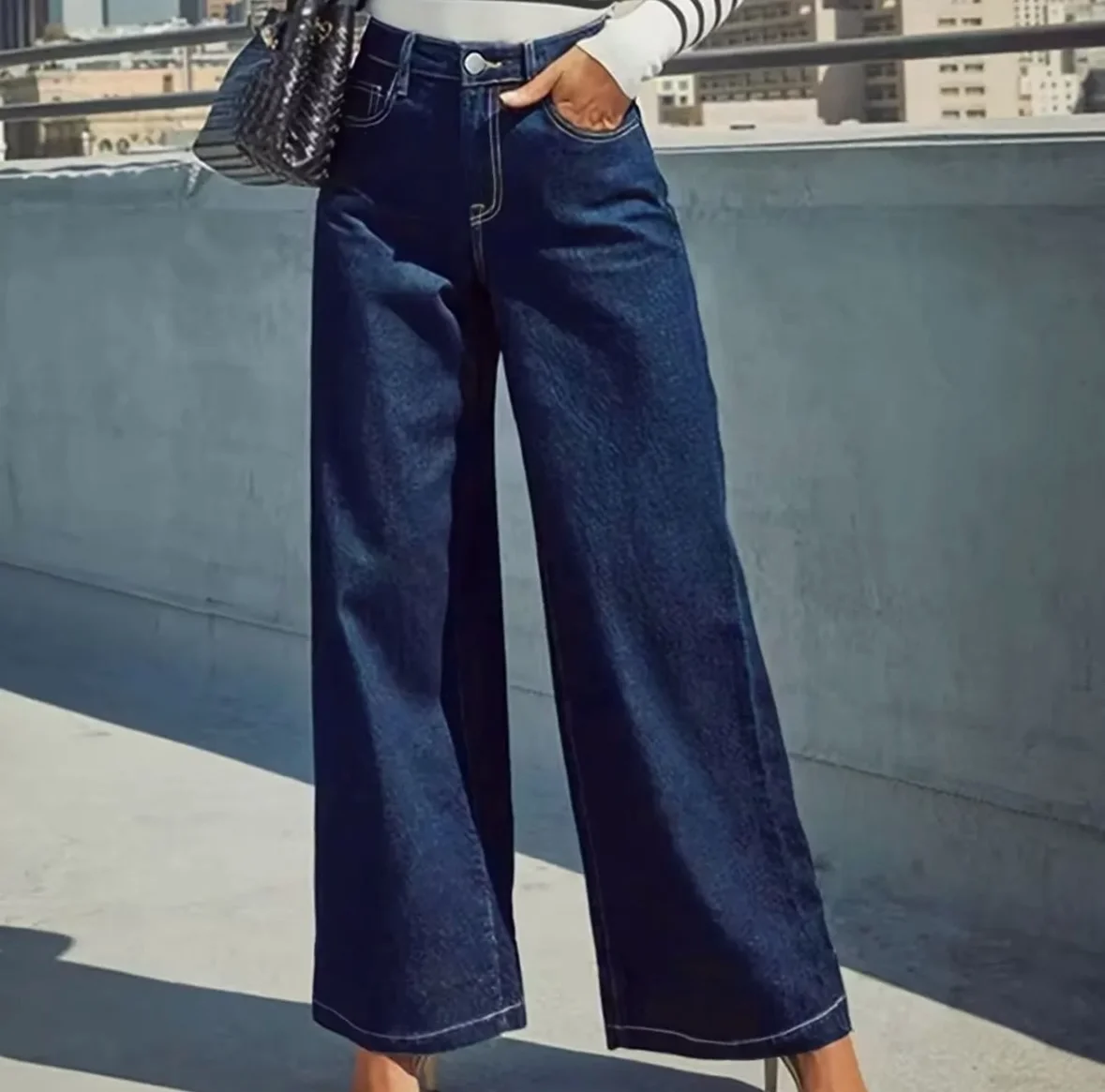 Jean Large Bleu Foncé