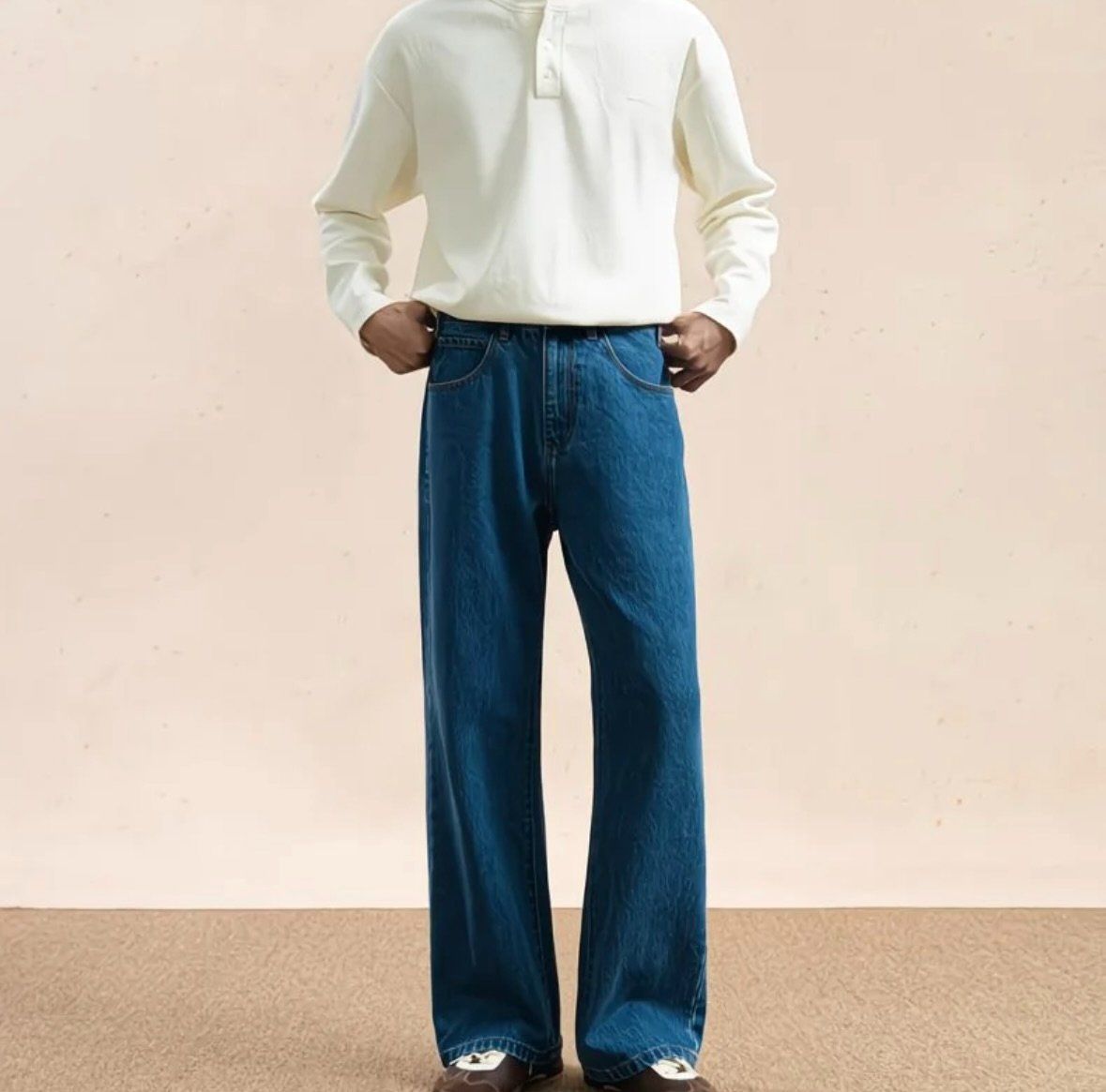 Jean droit bleu