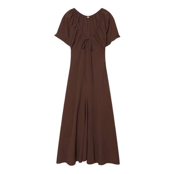 Robe longue col V