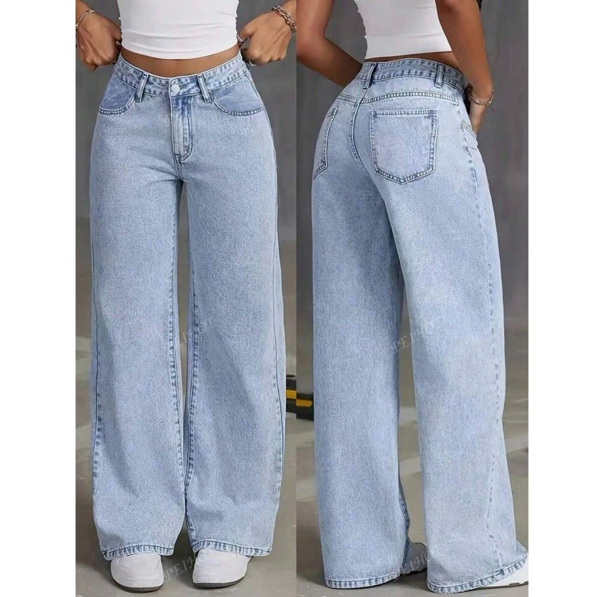 Jean large taille haute
