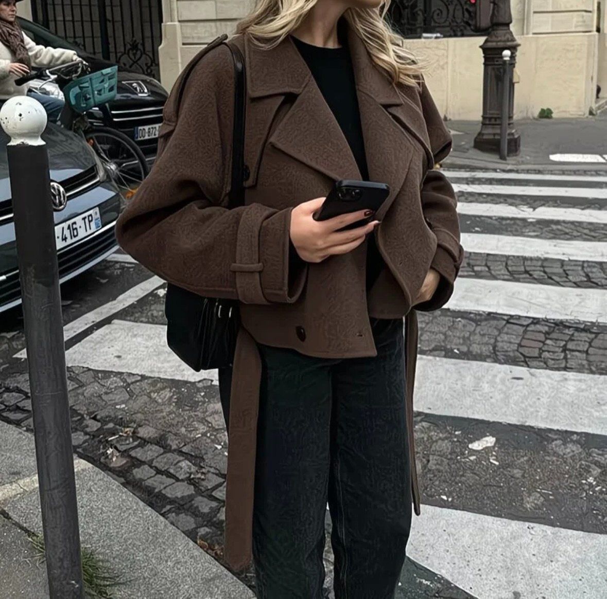 Veste courte à ceinture