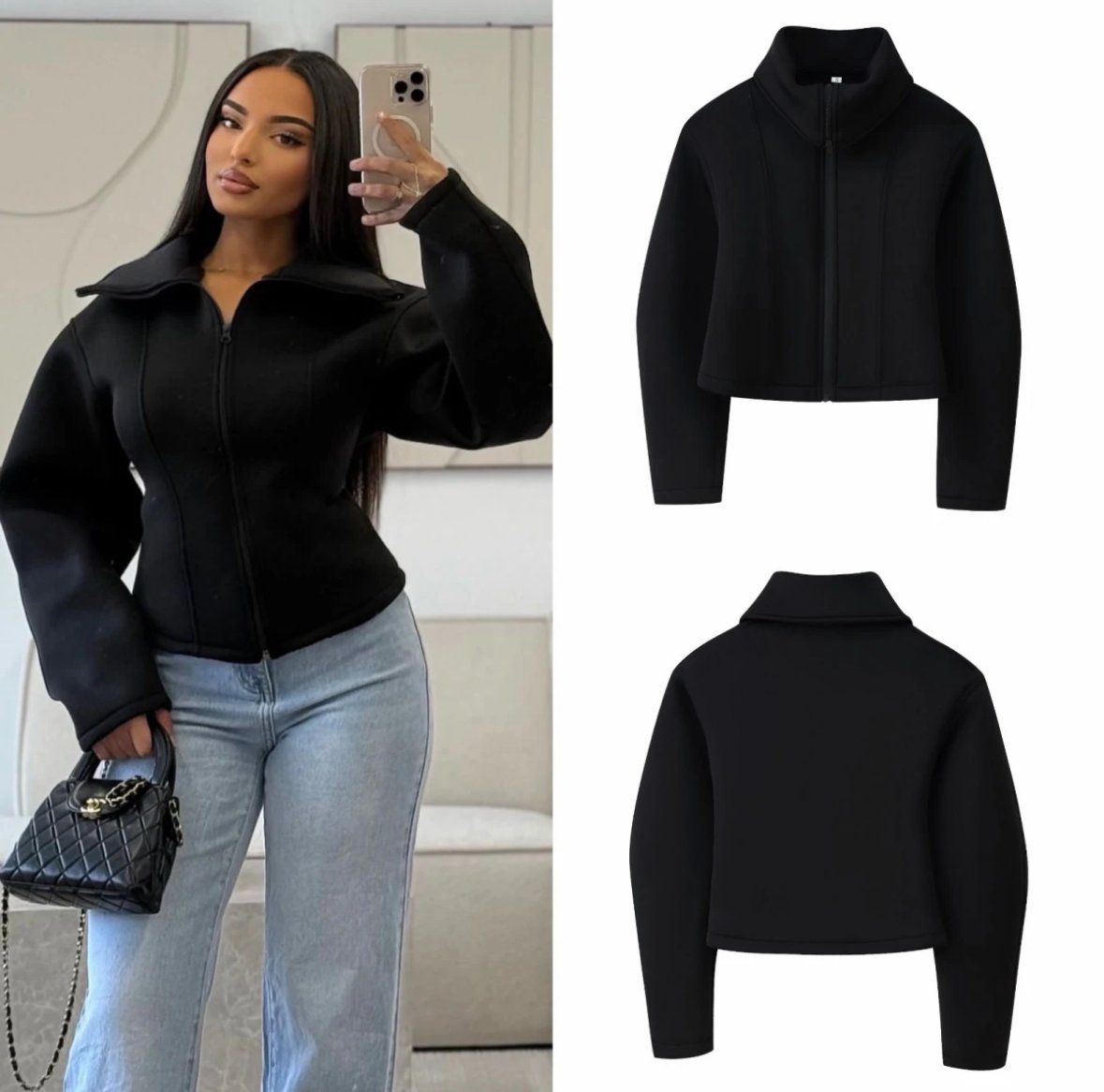 Veste courte col montant