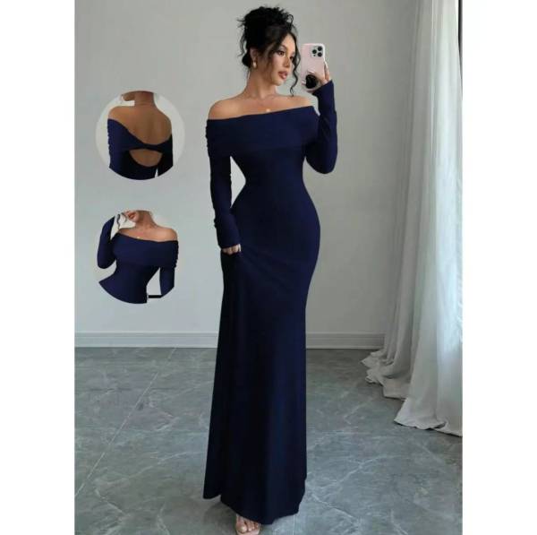 Robe Col Bateau Manches Longues