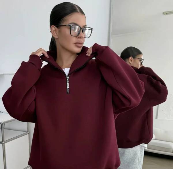 Sweat Col Montant Zippé