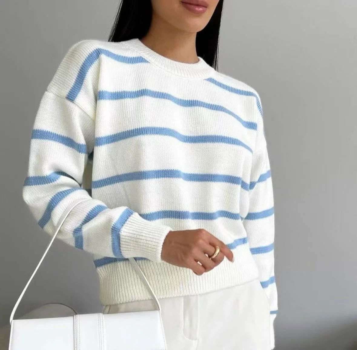 Pull Rayé Col Rond