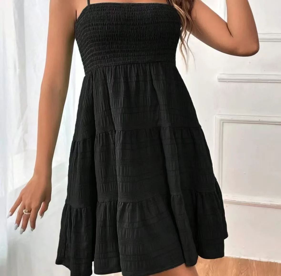 Robe Smockée Volants