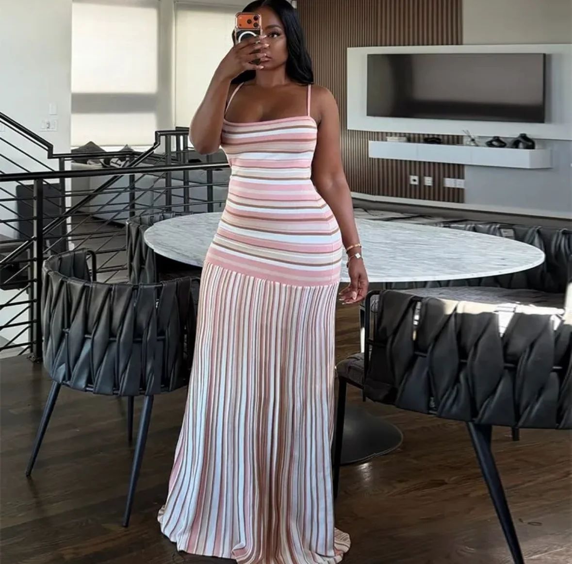 Robe Longue Rayée