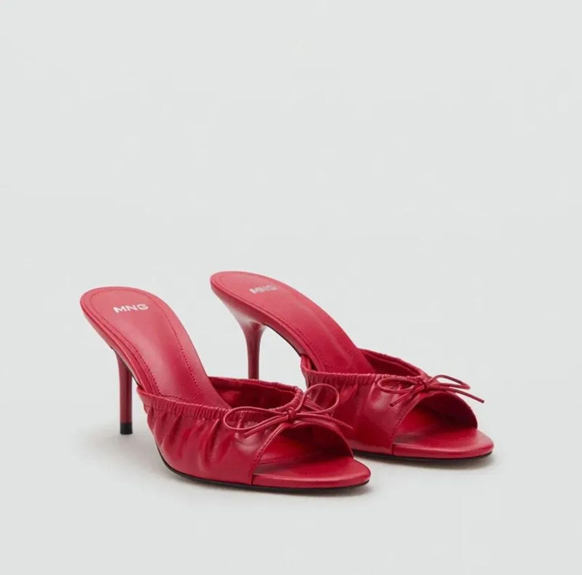 Mules Talons Nœud Rouges
